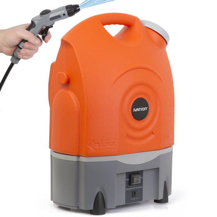 Ivation Multipurpose Portable Spray Washer - Rechargeable Portable Washer with 12V Plug & Wheels