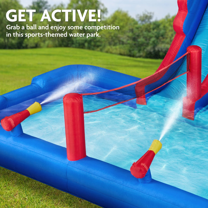 Deep Inflatable Pool With Slide Sunny & Fun Ultra All-Play Inflatable Water Slide Park with Bounce Hou ...