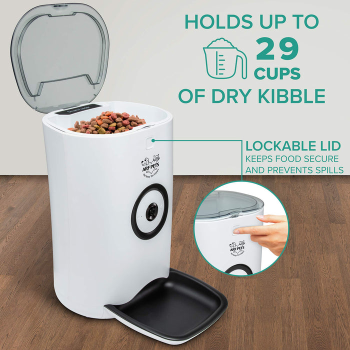 Arf Pets Smart Automatic Pet Feeder with Wi-Fi, HD Camera & Video Recording with Easy App-Control