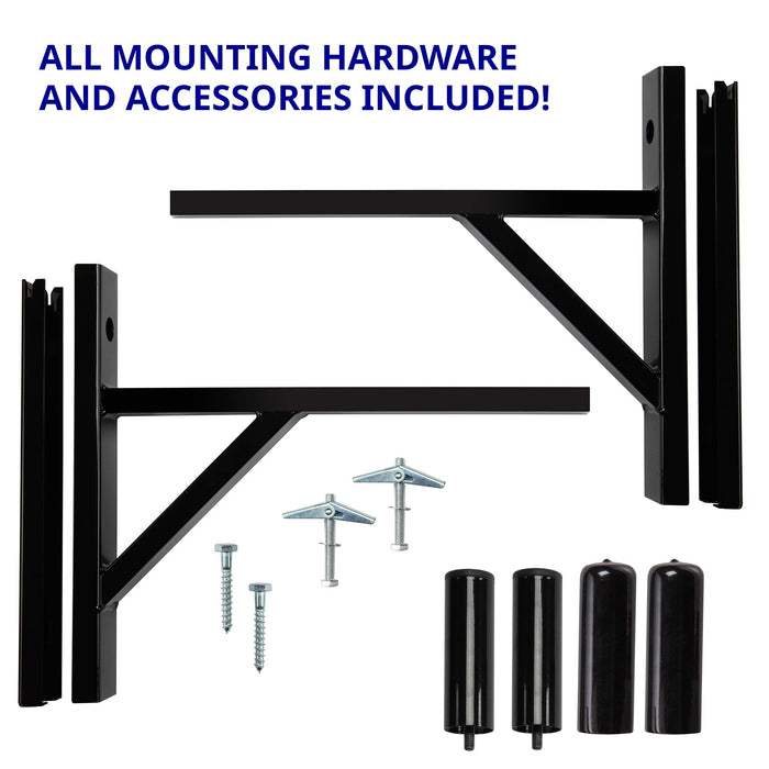LyxPro Speaker Wall Mount Brackets (Set of 2) for PA Speakers, 90 Lbs. Weight Capacity - Black