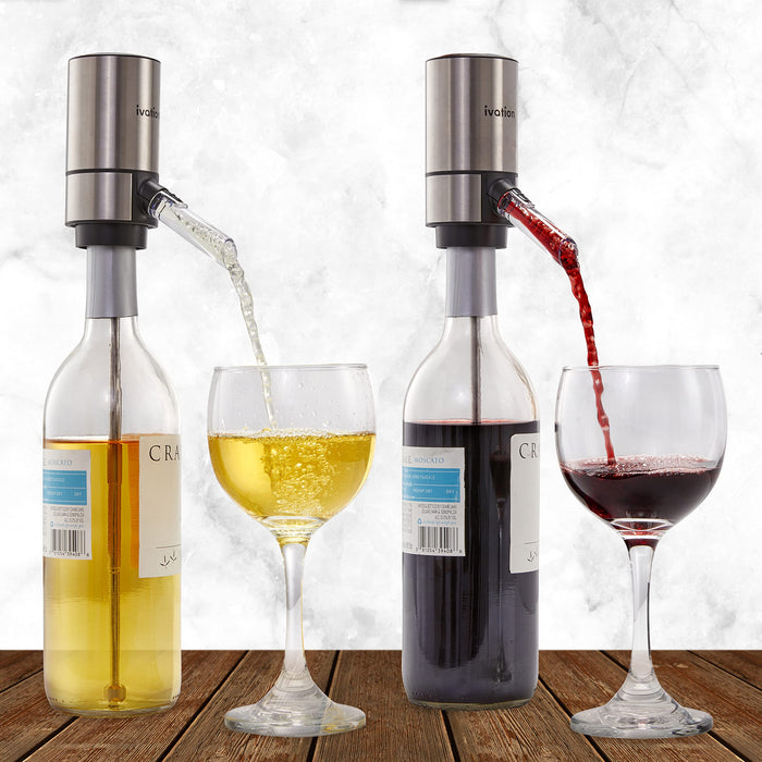 Ivation Wine Aerator & Wine Dispenser with Extension Rod, Battery-Operated Wine Aerator Pourer Spout