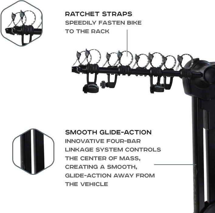 Saris Glide EX 4 Bike Hitch Rack With Effortless One-Handed Glide Operation