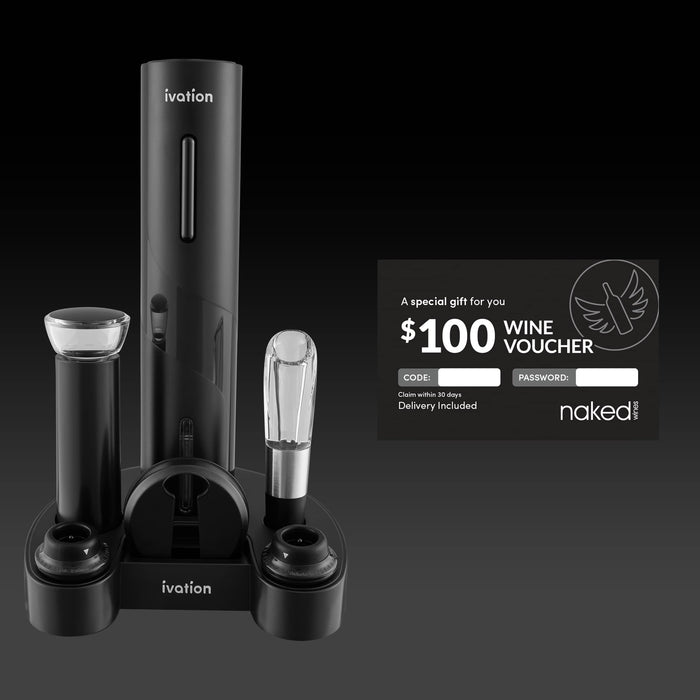 Ivation 7-Piece Wine Gift Set, Wine Set with Electric Wine Opener, Wine Aerator Pourer and More