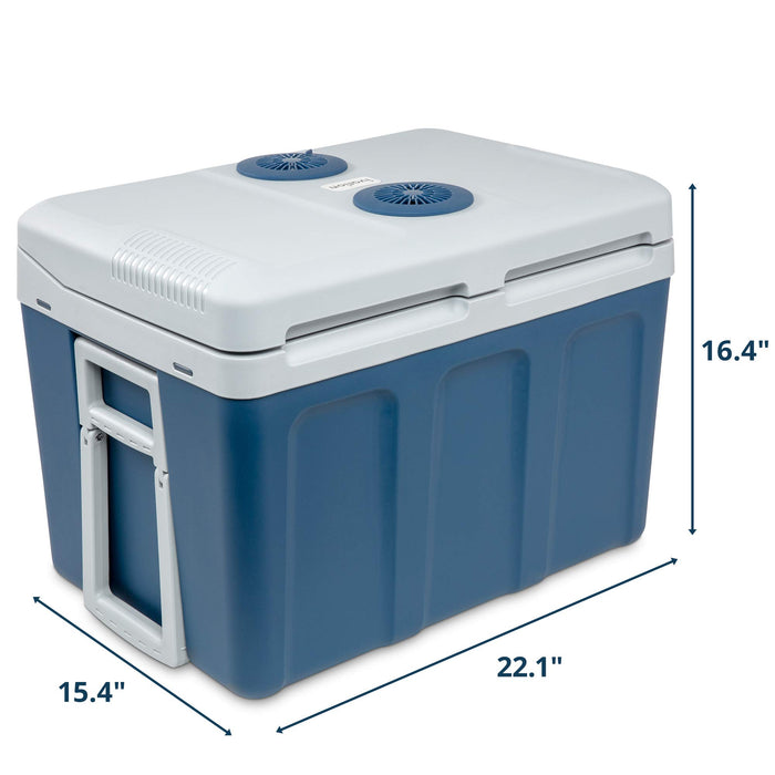 Ivation Electric Cooler & Warmer, 45 L Portable Thermoelectric 12 Volt Cooler with Wheels - Blue