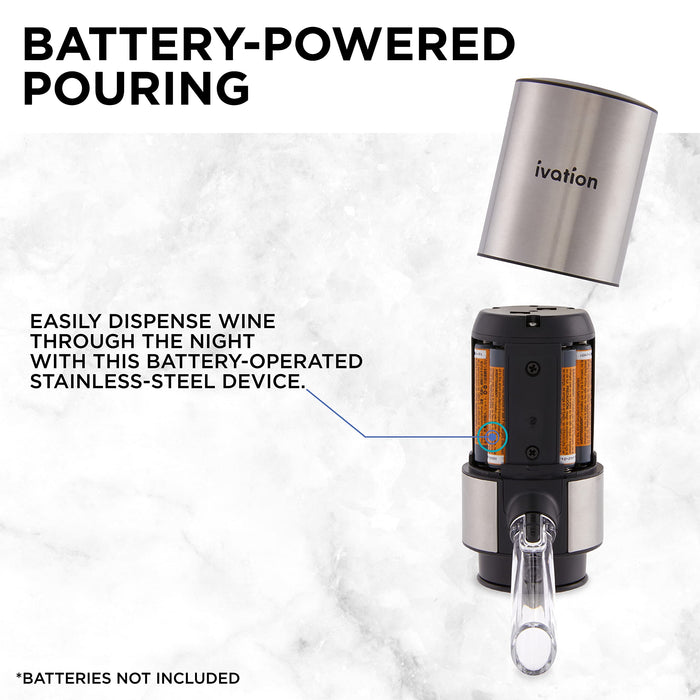 Ivation Wine Aerator & Wine Dispenser with Extension Rod, Battery-Operated Wine Aerator Pourer Spout