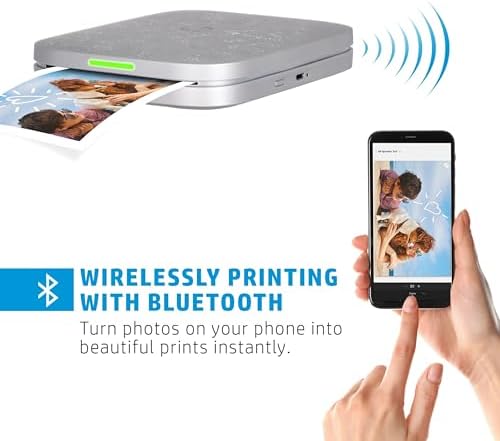 HP Sprocket 3x4 Instant Photo Printer – Prints 3.5x4.25” Photos from iOS & Android - White