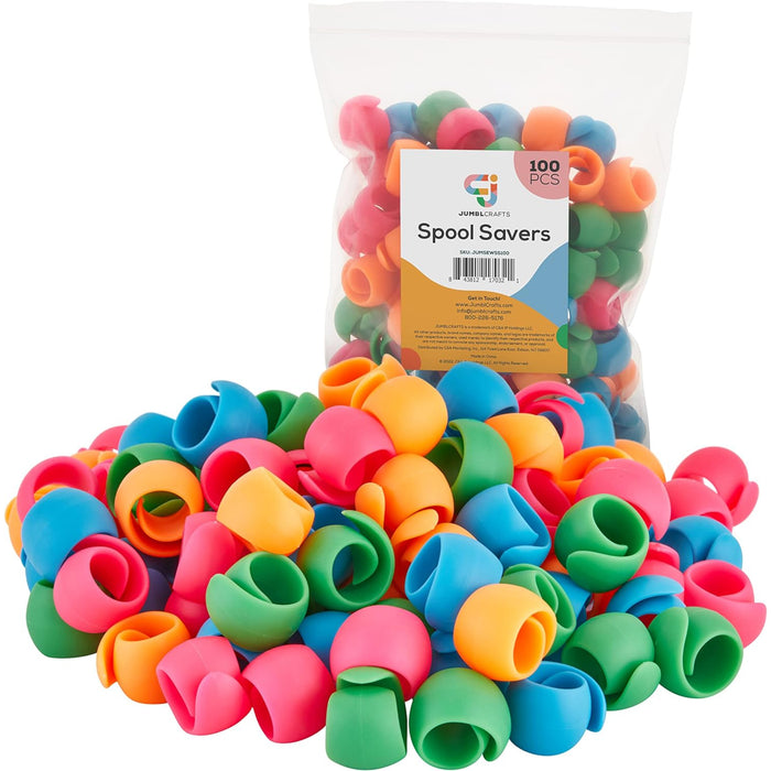 JumblCrafts Thread Spool Huggers, 100-Piece Thread Savers for Embroidery, Fits Standard Size Cones