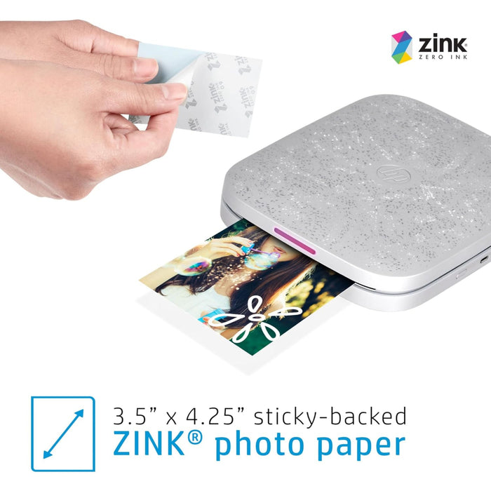 HP Sprocket 3x4 Portable Printer - Instant Photo Printer, Case, Album & Zink Paper Gift Bundle