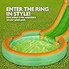 Sunny & Fun Single Ring Inflatable Water Slide Park with Climbing Wall & Deep Pool - Red/Blue