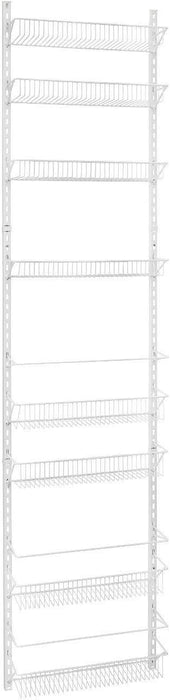 Adjustable Wall Mounted 24 Inch Wide Hanging Spice Storage Rack, White