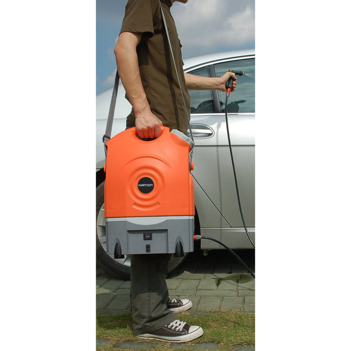 Ivation Multipurpose Portable Spray Washer - Rechargeable Portable Washer with 12V Plug & Wheels