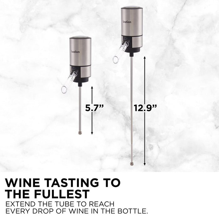 Ivation Wine Aerator & Wine Dispenser with Extension Rod, Battery-Operated Wine Aerator Pourer Spout