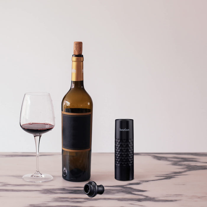 Ivation 6-Piece Rechargeable Wine Saver Pump with Reusable Wine Stoppers