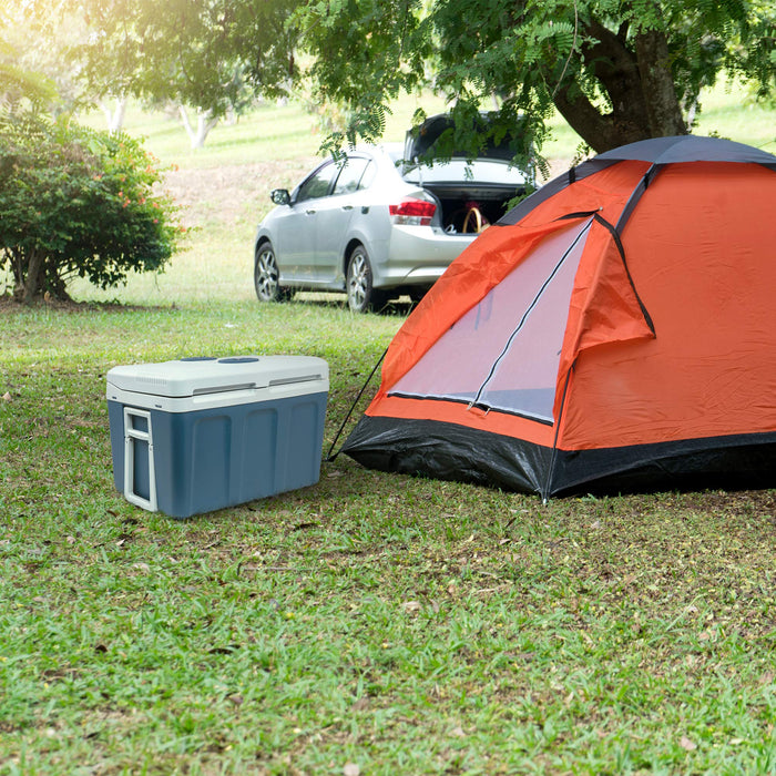 Ivation Electric Cooler & Warmer, 45 L Portable Thermoelectric 12 Volt Cooler with Wheels - Blue