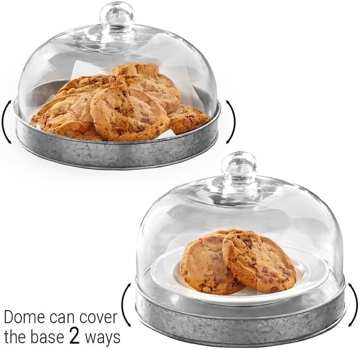 SkyMall Galvanized Metal and Glass Dome Server