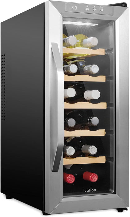 Thermoelectric Wine Cooler, w/Digital Temperature, Quiet Operation Freestanding Wine Fridge