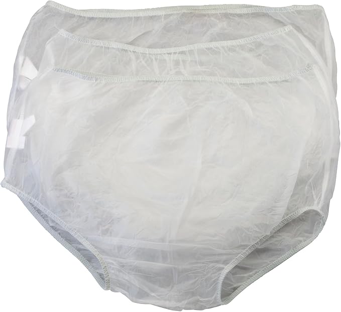 Vinyl Waterproof Incontinence Underpants, 3 Pair, Large