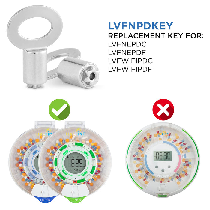 LiveFine Replacement Key for LVFNEPDC LVFNEPDF LVFWIFIPDC LVFWIFIPDF Live Fine Pill Dispensers
