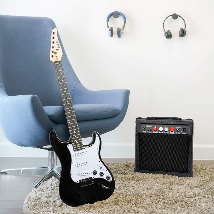 LyxPro Electric Guitar Kit, 39” Electric Guitar with Amp & Electric Guitar Accessories, Black