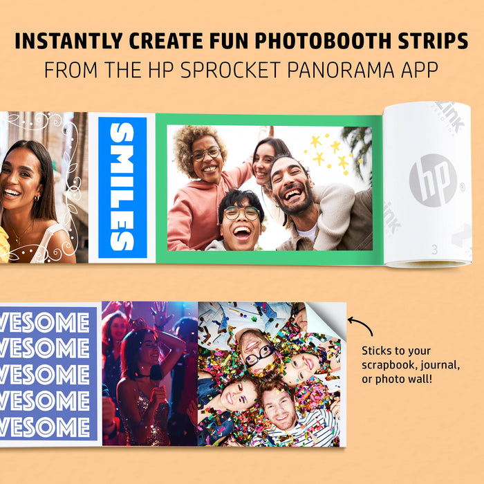 HP Sprocket Panorama Instant Portable Color Label & Photo Printer