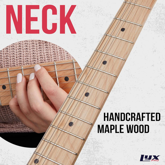 LyxPro 30” Electric Guitar TL Series, Solid Body Guitar W/3-Way Switch & Tone Controls - Mahogany