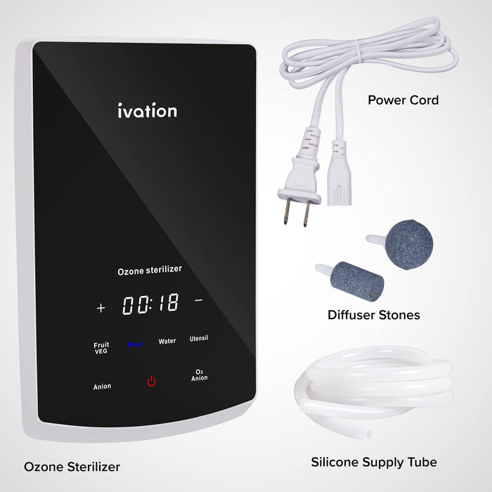 Ivation Multipurpose Ozone Sterilizer for Air & Water, Portable Deodorizing & Disinfecting System