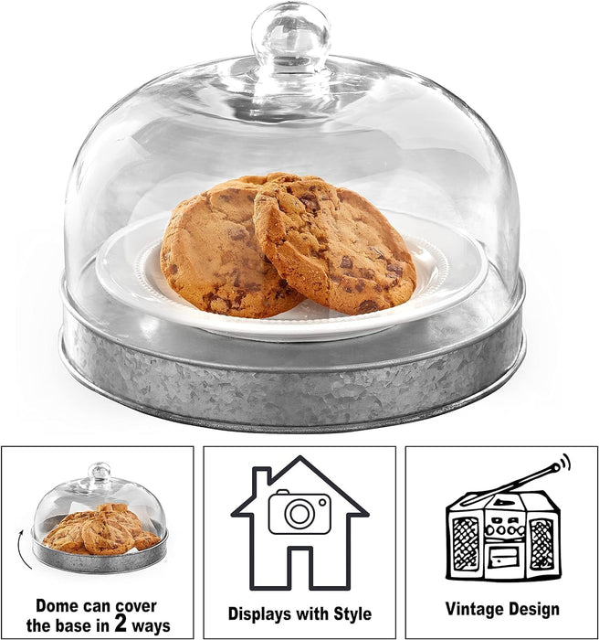 SkyMall Galvanized Metal and Glass Dome Server