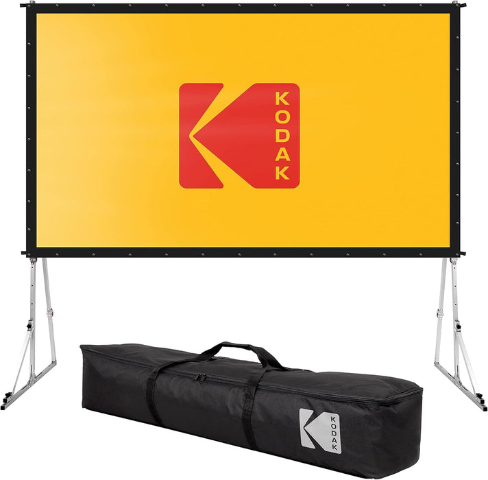 Kodak 150” Projector Screen with Stand - Fast Fold Front Projection Screen with Tripod & Case