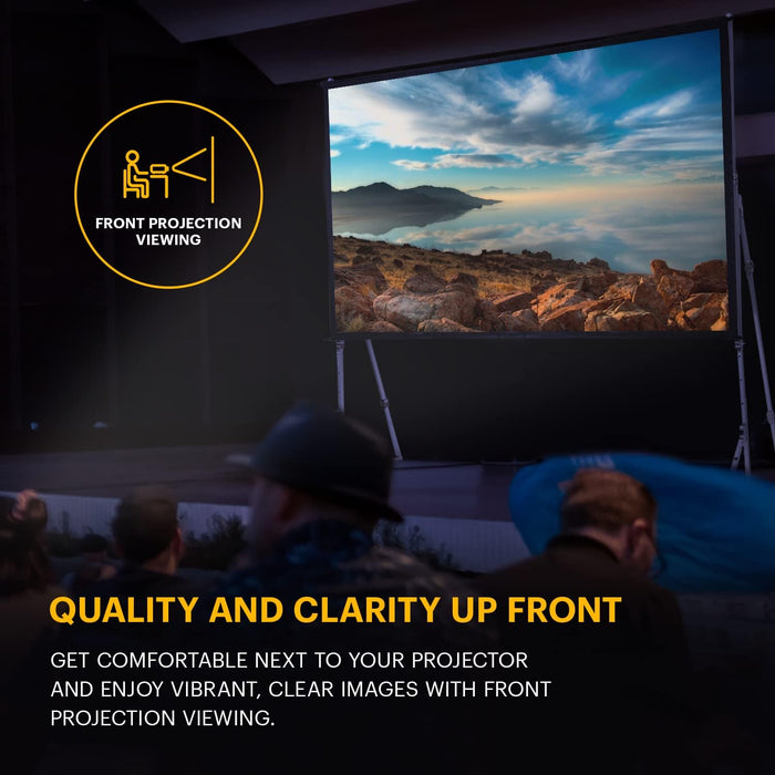 Kodak 150” Projector Screen with Stand - Fast Fold Front Projection Screen with Tripod & Case