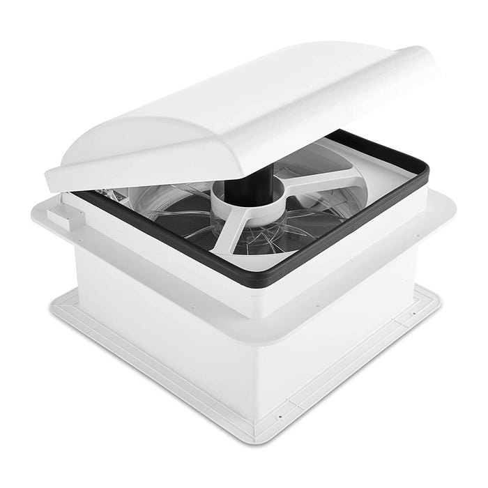 Hike Crew 14” RV Roof Vent Fan, 12V Manual Camper Fan with Removable Screen - Smoked Lid