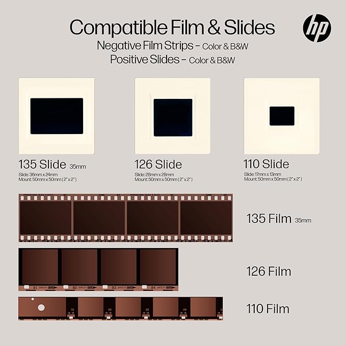 HP HPFS500: FilmScan 5" Touch Screen Film Scanner
