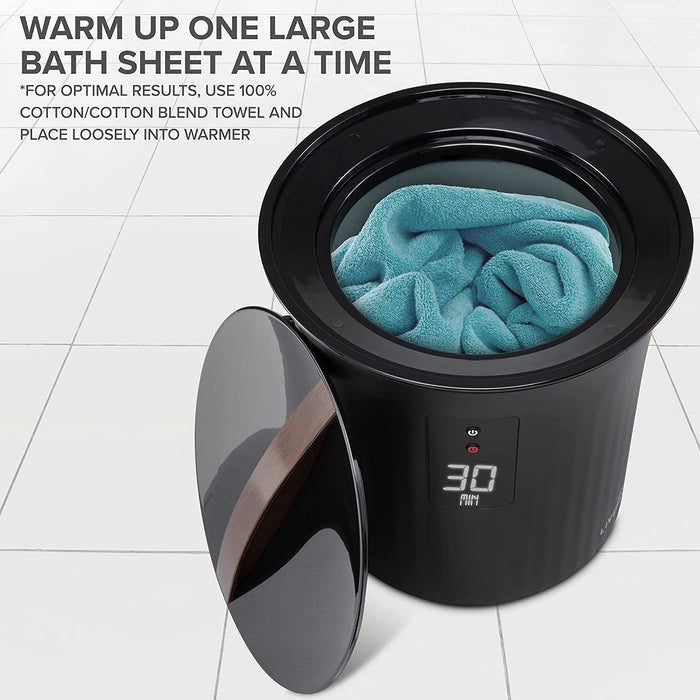 Towel Warmer, Small Bucket Style Heater w/LED Display Fits 40” x 70” Bath Sheet Towels