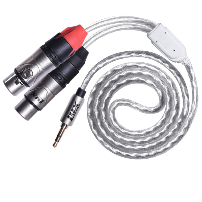 Y-Cable 3.5mm TRS Male to Dual XLR Female Stereo Audio Y-Splitter Adapter Cable