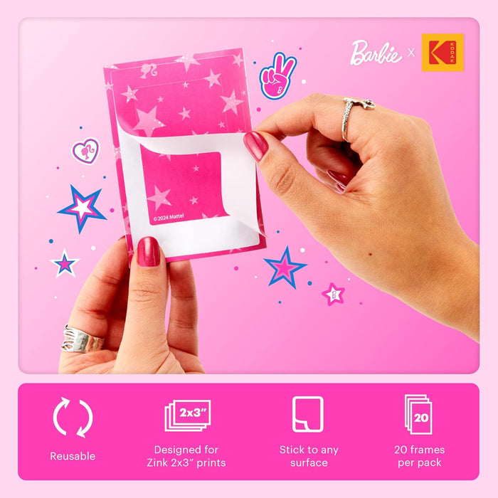 Barbie x Kodak Colorful & Decorative Barbie-Themed Sticker Frames for 2x3” Photo Projects