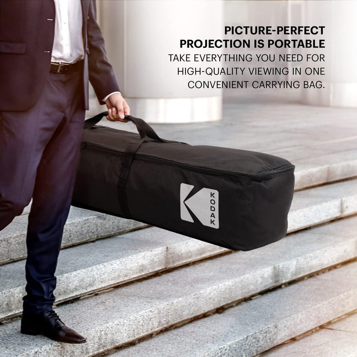 KODAK 120” Dual Projector Screen, Fast Fold Gray Front & Rear Projection Screen with Tripod & Carry Case