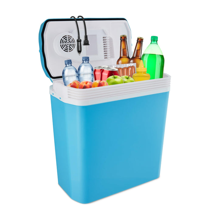Electric Cooler & Warmer, 24 L Portable Thermoelectric 12 Volt Cooler with Handle