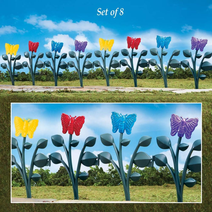 Decorative 8 Piece Butterfly Garden Border Stakes