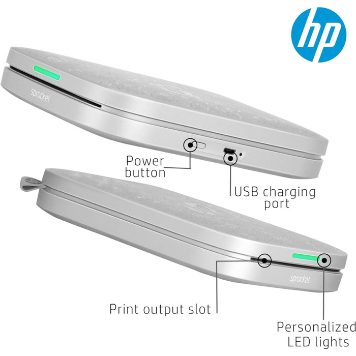 HP Sprocket 3x4 Portable Printer - Instant Photo Printer, Case, Album & Zink Paper Gift Bundle