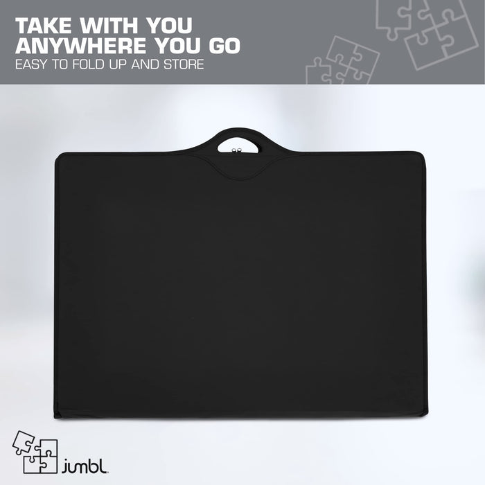 Jumbl 1500-Piece Puzzle Case, Portable Puzzle Board & Travel Case with Trays & Handle - Black