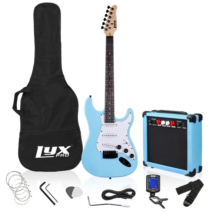 Electric Guitar Kit, 39” Electric Guitar with Amp & Accessories, Retro Blue