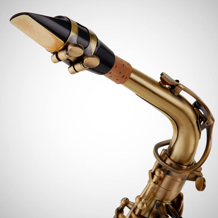 LyxJam Alto Saxophone Kit, E Flat Brass Alto Sax with Complete Accessories Set - Antique Bronze