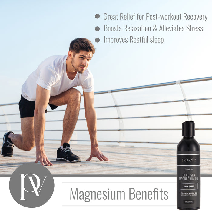 Dead Sea Magnesium Oil 8 fl.oz, Topical Magnesium Oil for Skin Care - Unscented