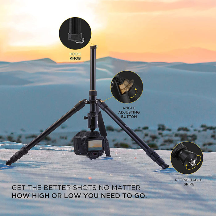 Kodak Photo Gear Premium Tripod + Monopod with 360° Ball Head 63ʺ/160 cm