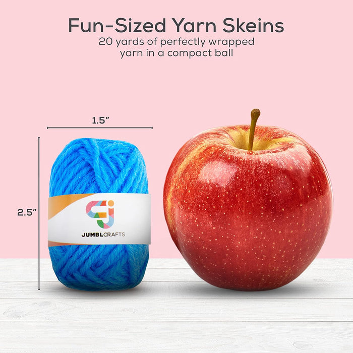 Mini 24-Yarn Starter Crocheting Kit with 24 Skeins, 2 Crochet Hooks & 2 Weaving Needles