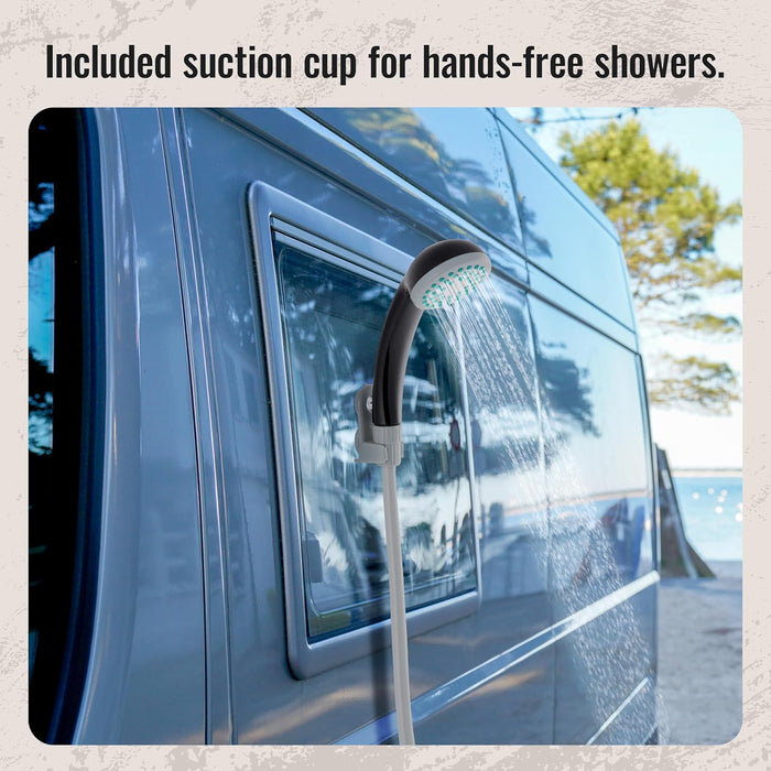 Hike Crew Battery-Operated Camping Shower w/LED Light, Outdoor Handheld Portable Shower for Camping