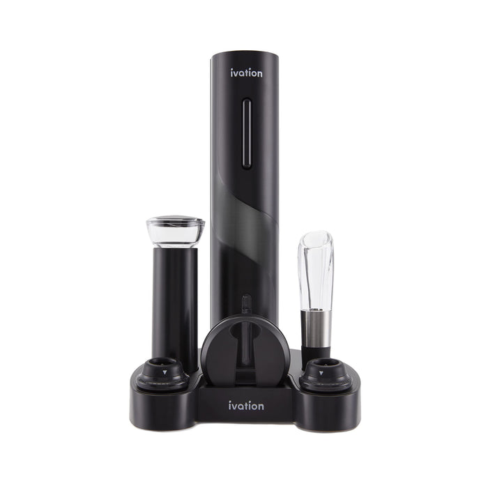 Ivation 7-Piece Wine Gift Set, Wine Set with Electric Wine Opener, Wine Aerator Pourer and More