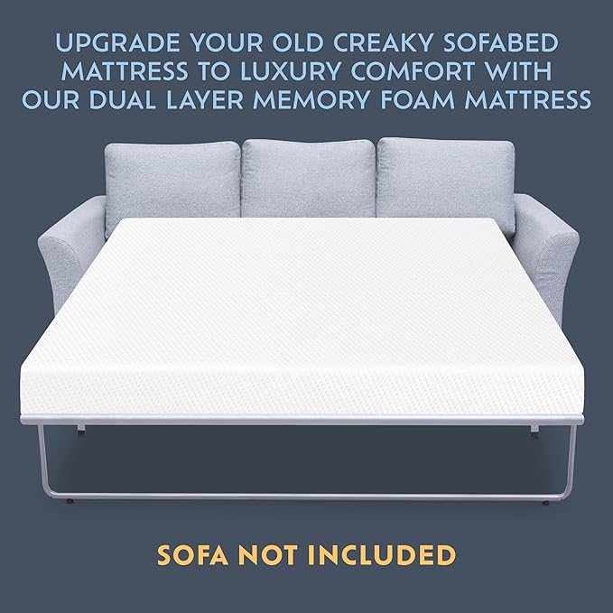 Heyward Sofa Bed Mattress Replacement for Queen Size Sleeper Sofa Mattress with Non-Slip Base