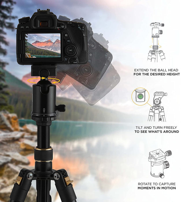 Kodak Photo Gear Premium Tripod + Monopod with 360° Ball Head 63ʺ/160 cm