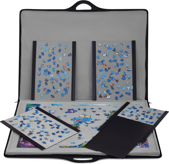 1500-Piece Puzzle Case, Portable Puzzle Board & Travel Case with Trays & Handle