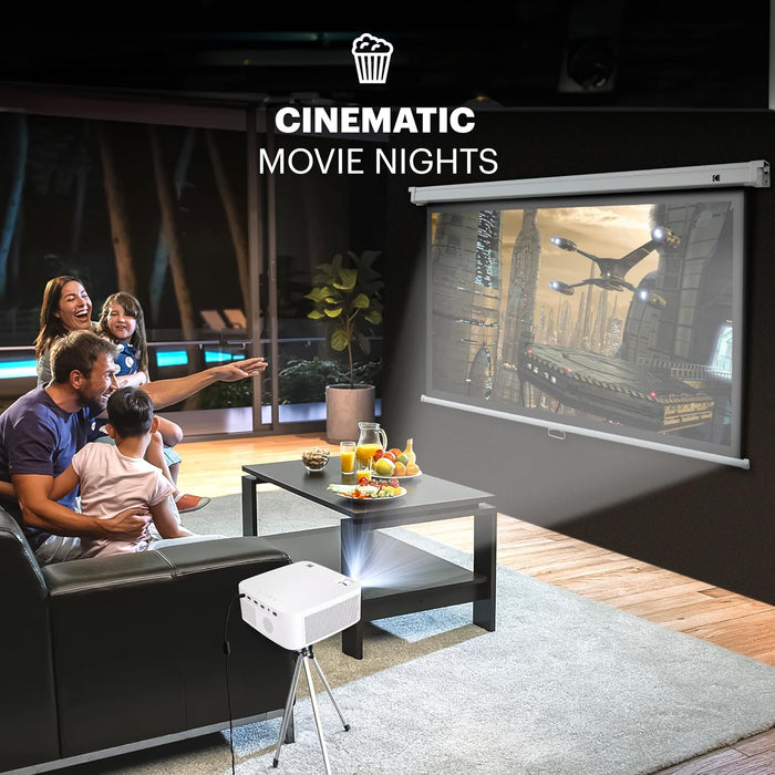 Kodak 80" Manual Pull Down Projector Screen, Large 16:9 Retractable Projector Screen